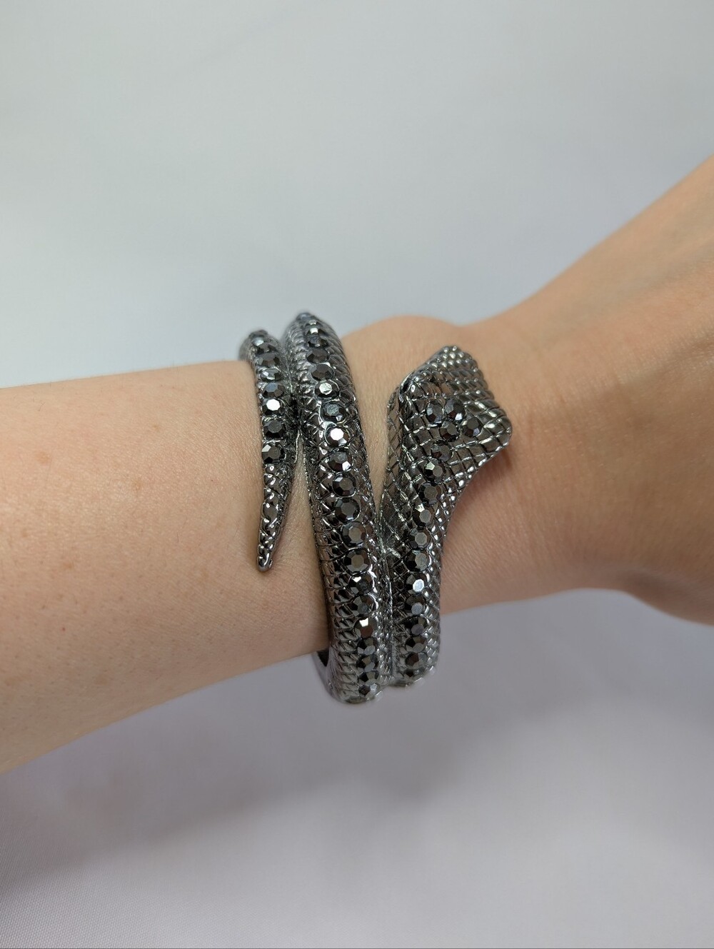 Gunmetal Snake Coil Bracelet - Women Jewelry